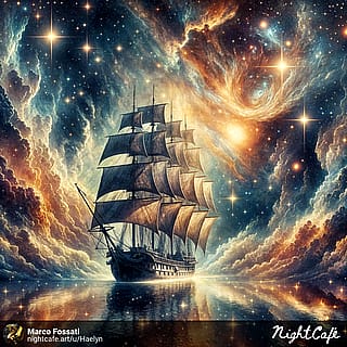 Fantasy Starship or Fantasy Ship in a sea of stars?'