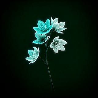 A flower/plant glowing in an alien planet'