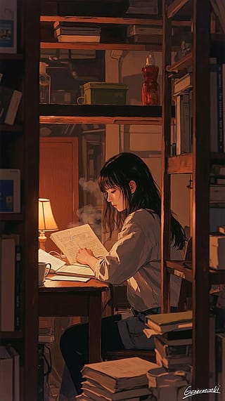 With Every Page, the Night Grows Deeper / Phone Wallpaper Archives'