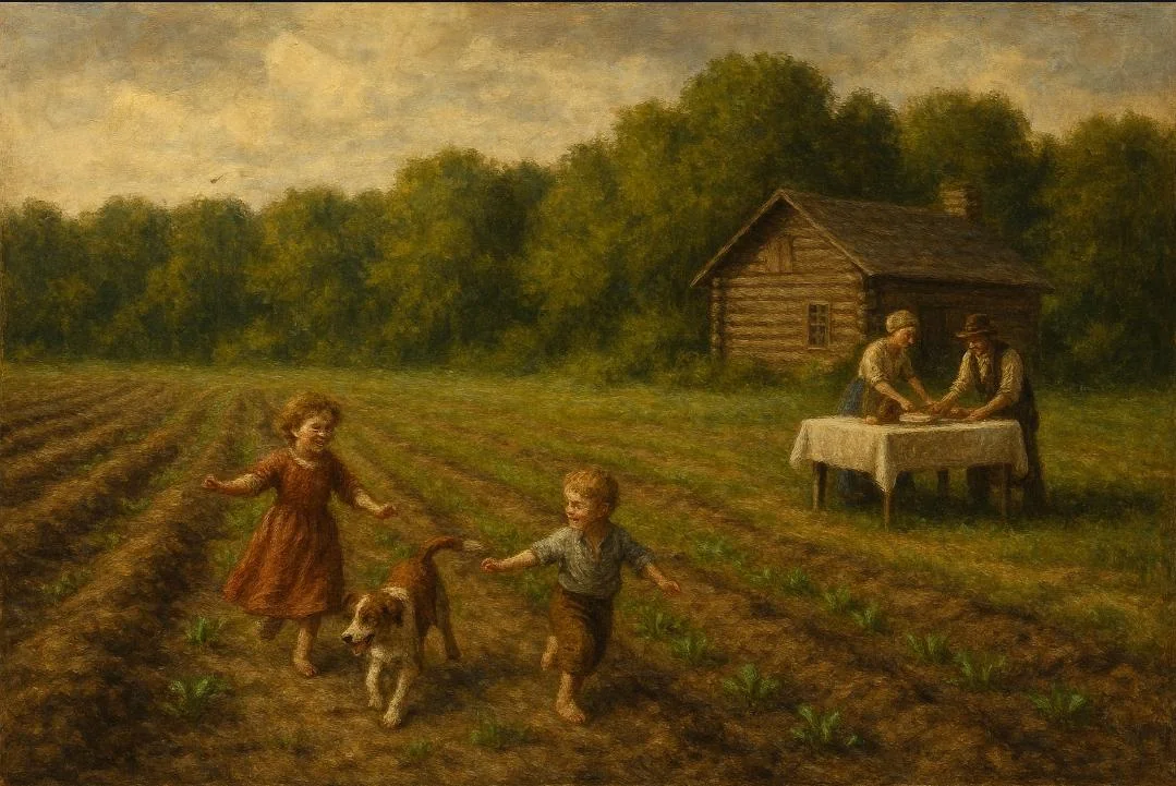 Looking for images of pastoral family scenes. picture 1 of 1