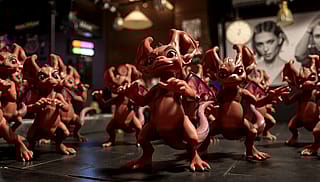 Kobolds in a nightclub doing the Macarena dance'