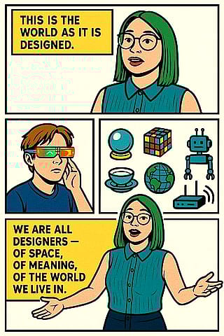 Turning A onboarding lecture into a comic, some selected panels'