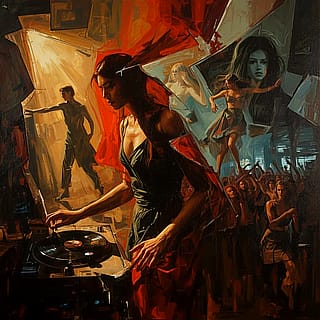 Club culture as expressionist oil on canvas'