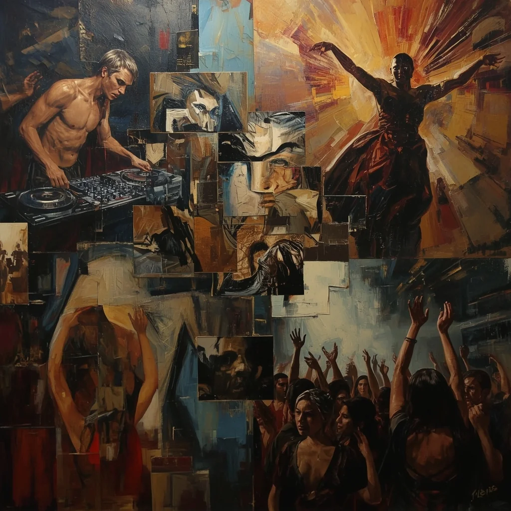 Club culture as expressionist oil on canvas picture 2 of 15