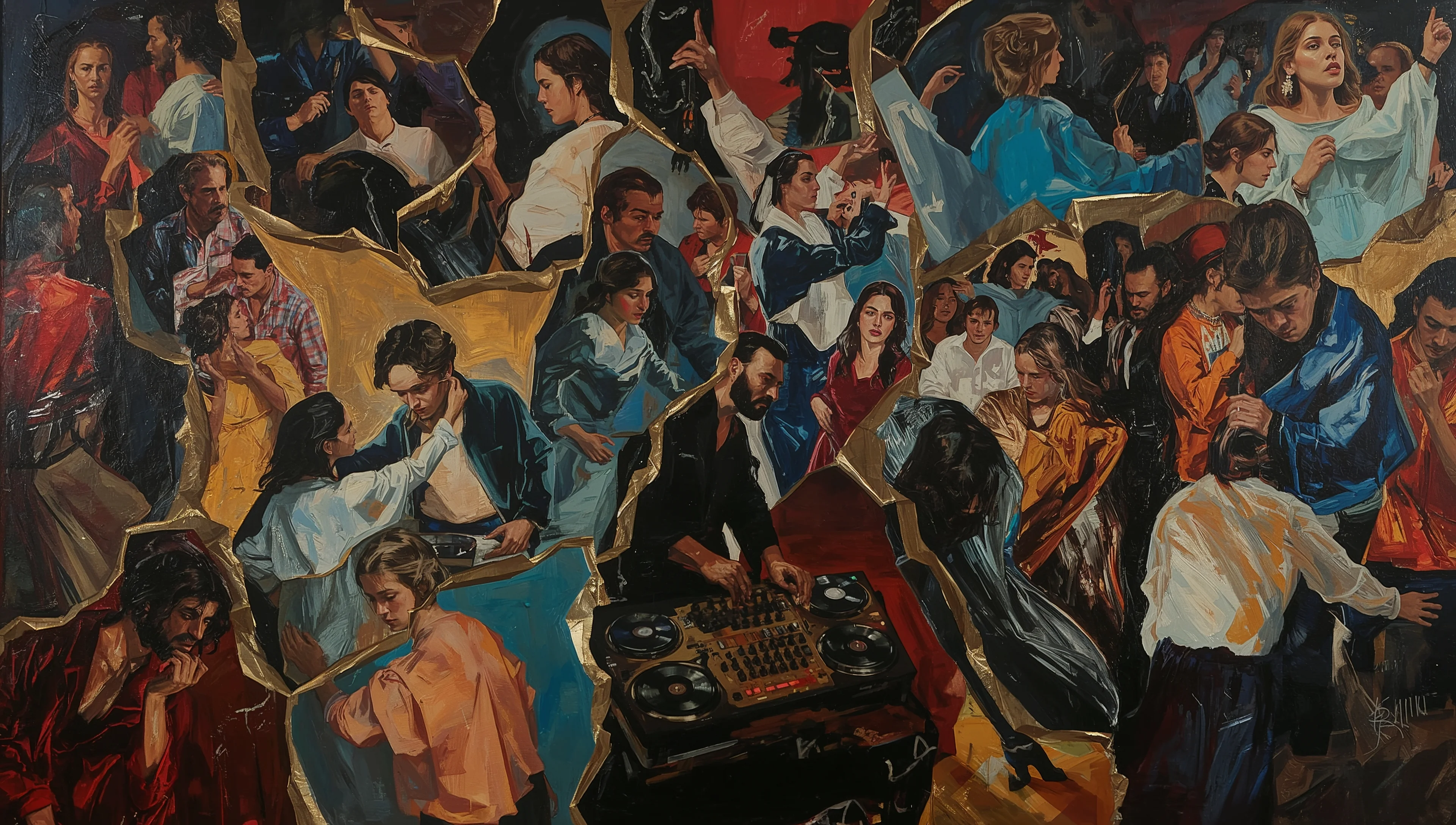 Club culture as expressionist oil on canvas picture 3 of 15