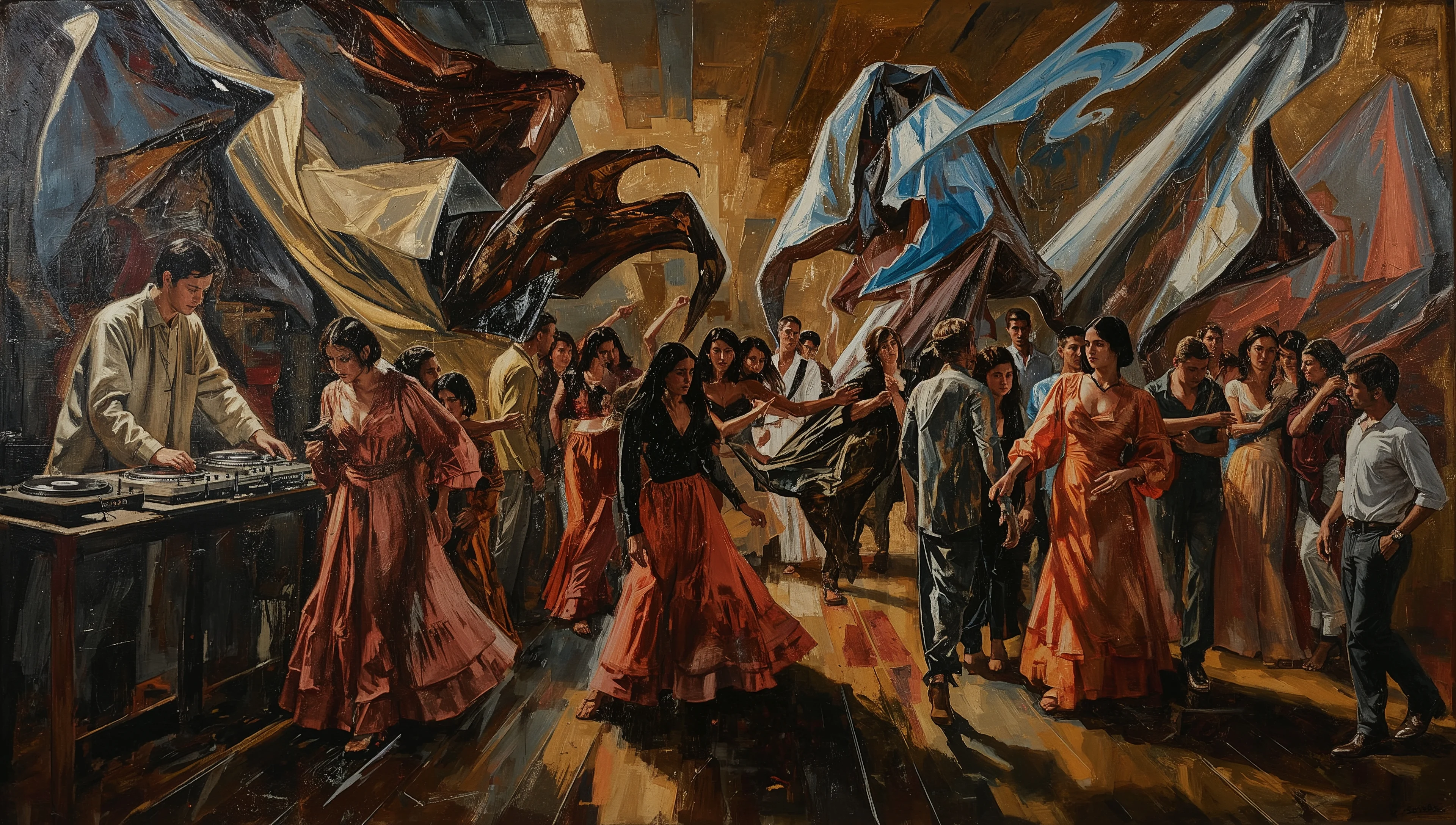 Club culture as expressionist oil on canvas picture 4 of 15