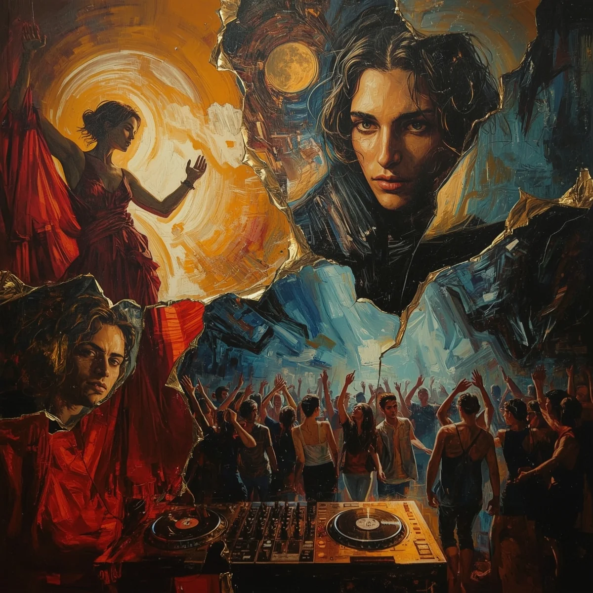 Club culture as expressionist oil on canvas picture 5 of 15