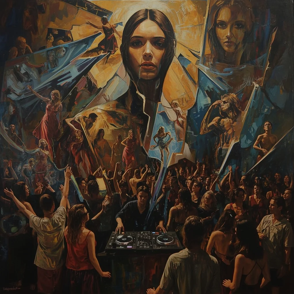 Club culture as expressionist oil on canvas picture 6 of 15