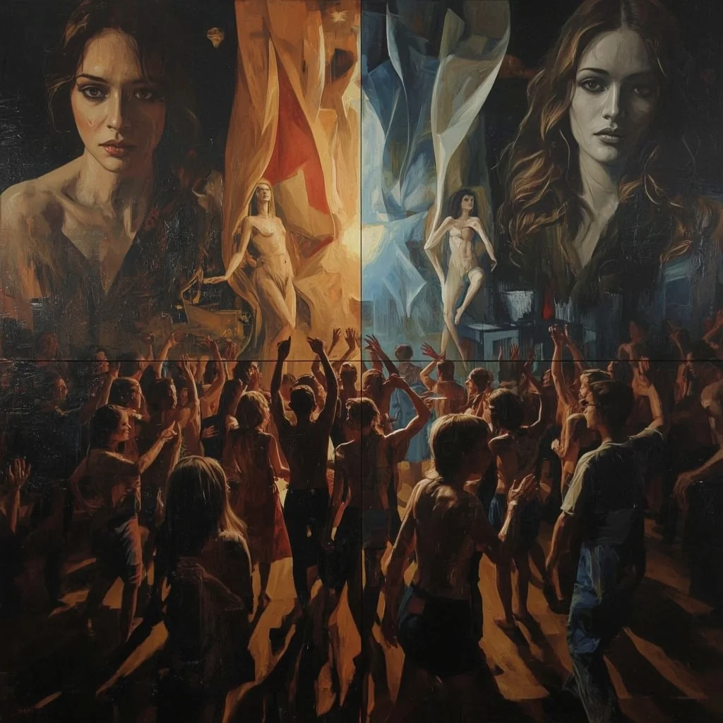 Club culture as expressionist oil on canvas picture 7 of 15