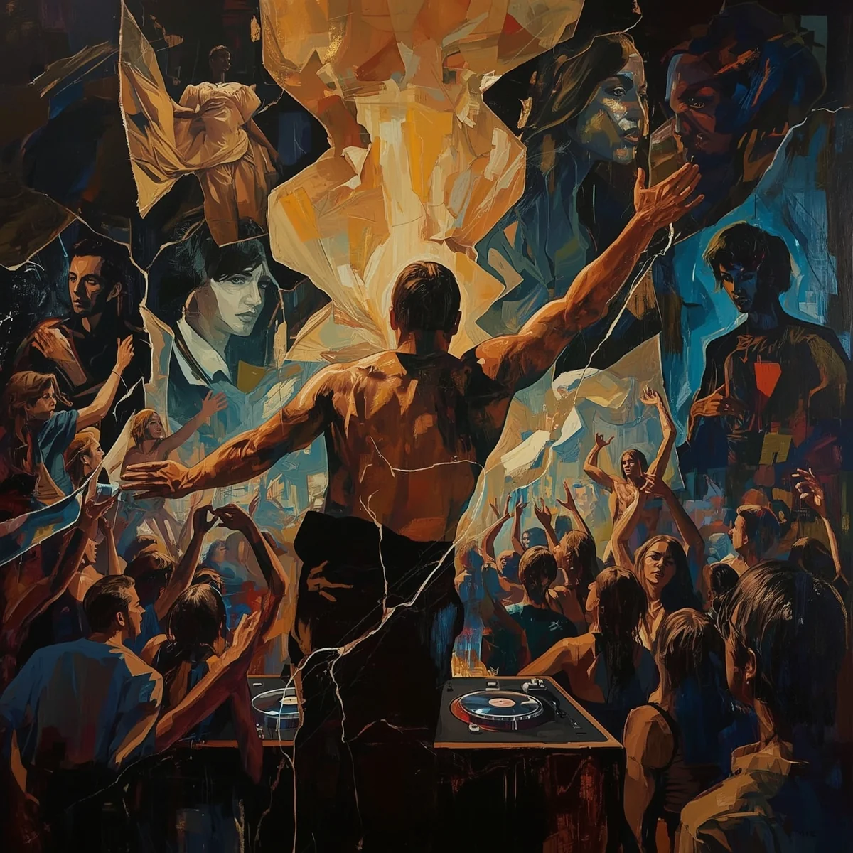 Club culture as expressionist oil on canvas picture 8 of 15