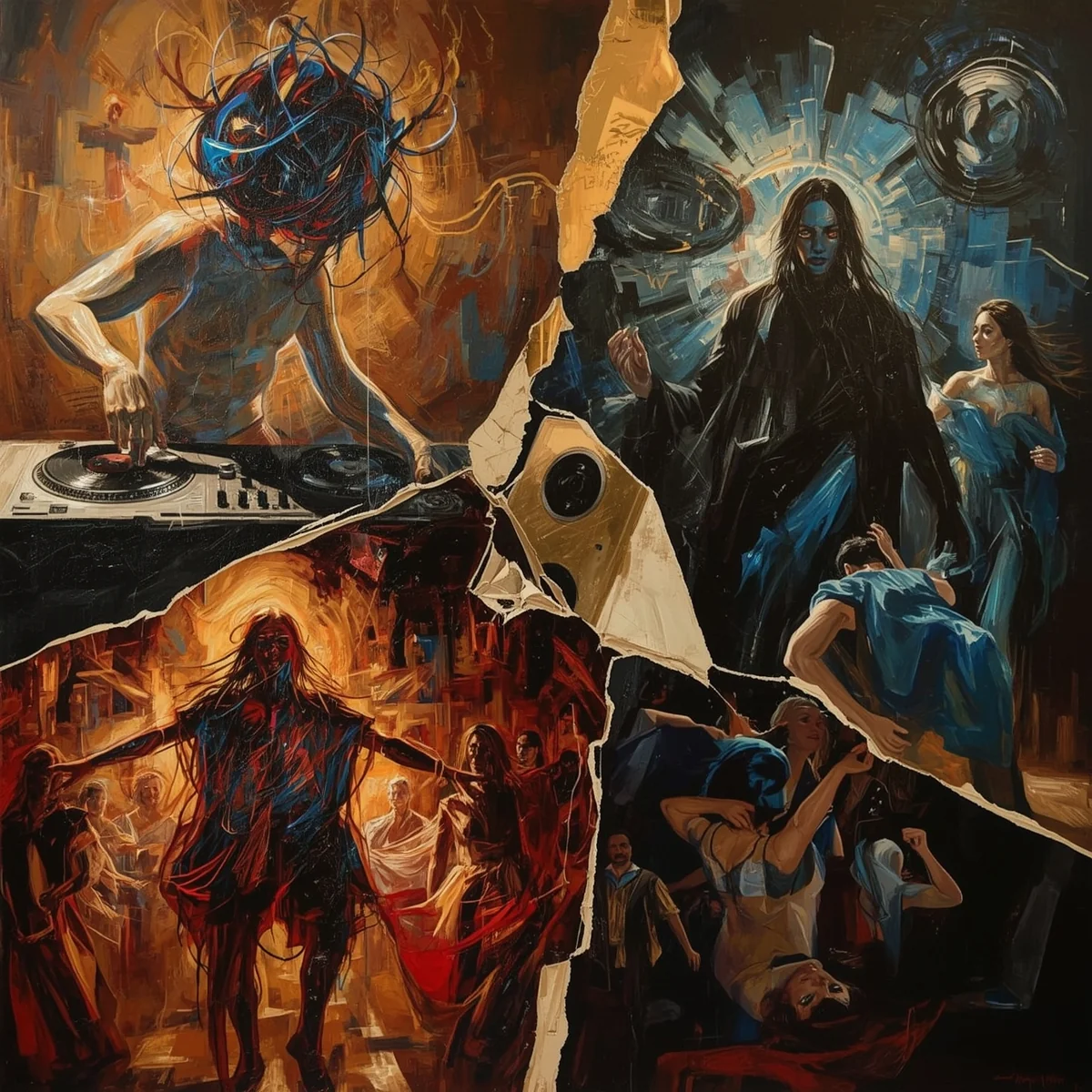 Club culture as expressionist oil on canvas picture 9 of 15