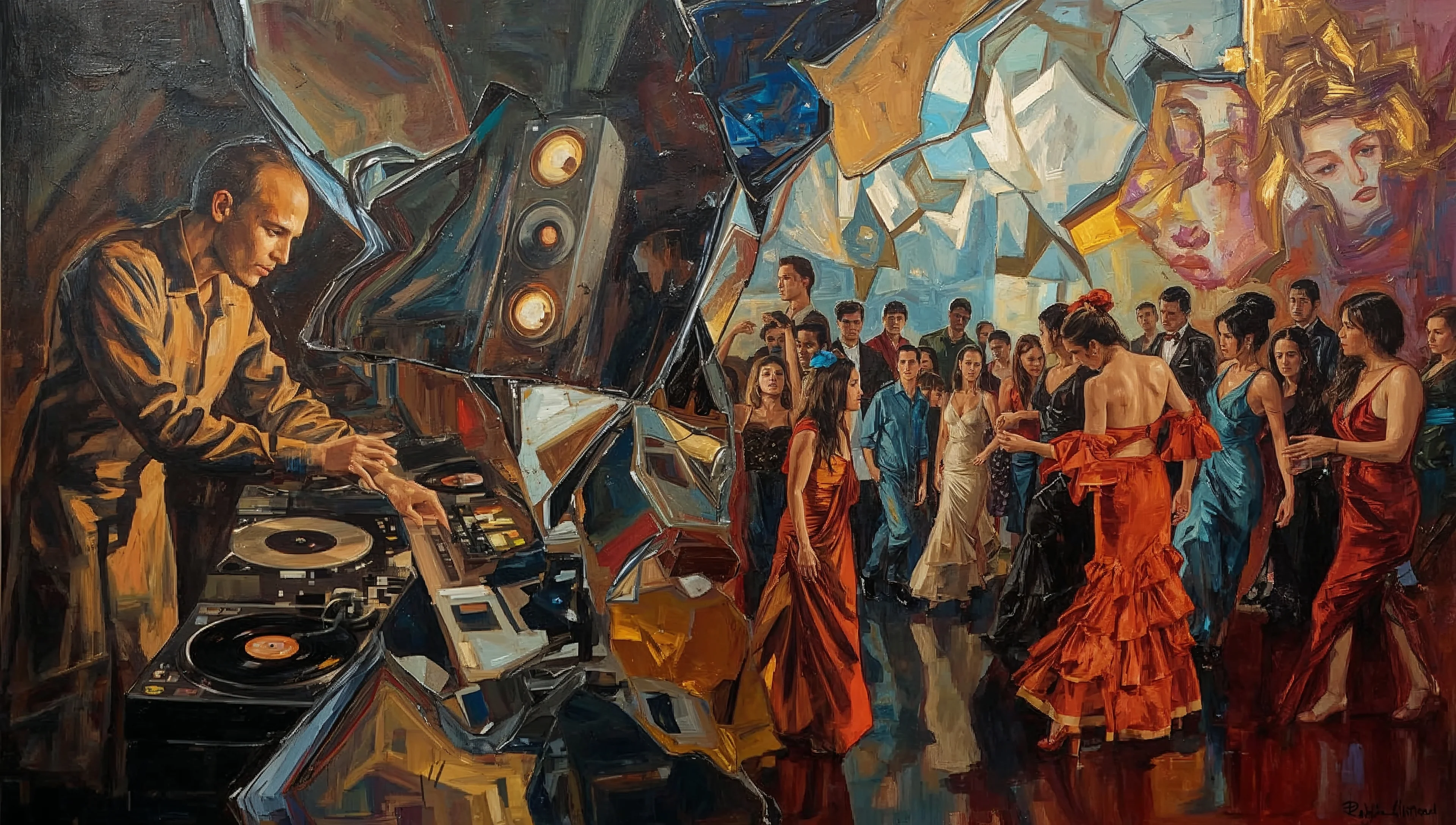 Club culture as expressionist oil on canvas picture 10 of 15