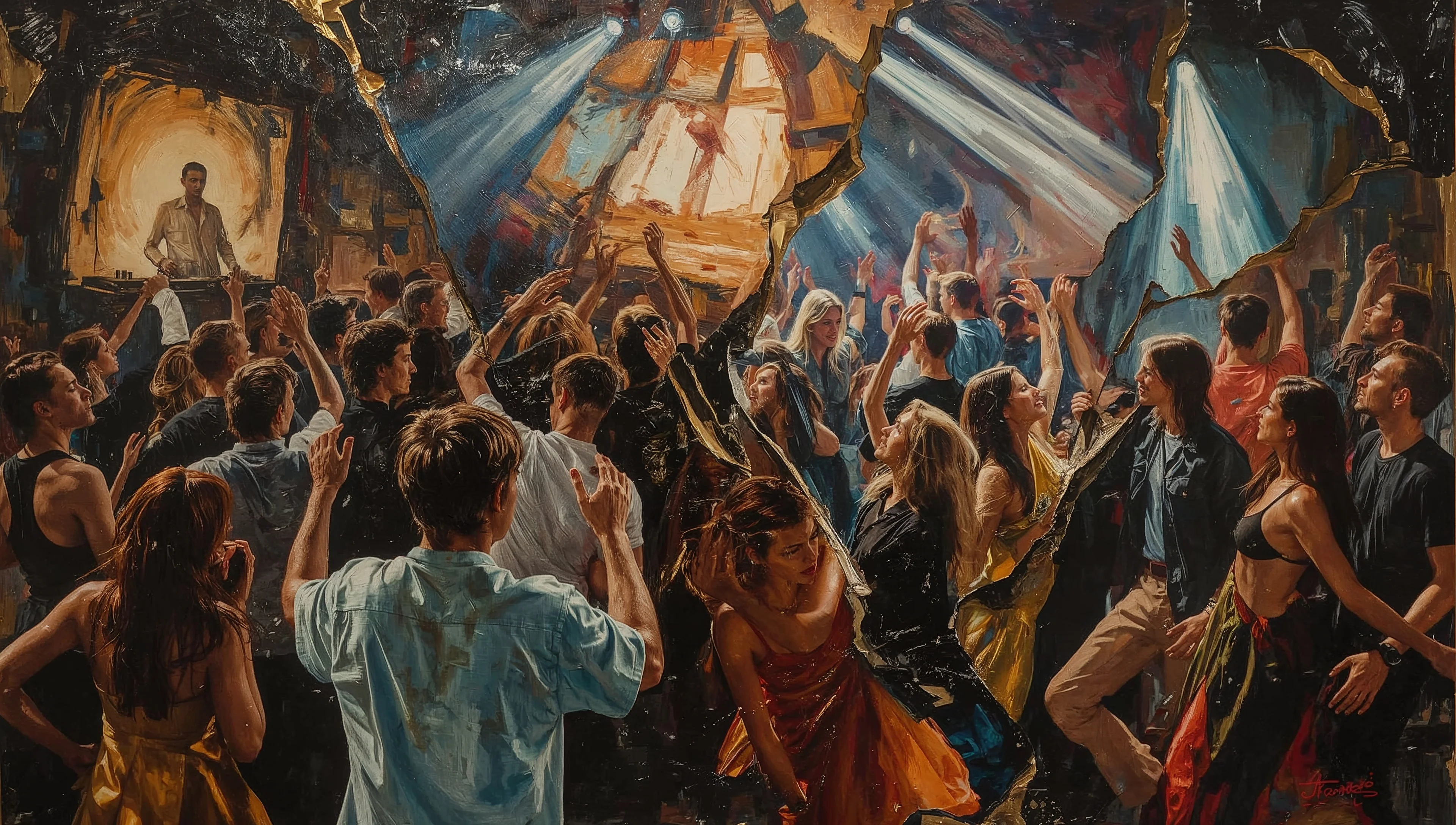 Club culture as expressionist oil on canvas picture 11 of 15