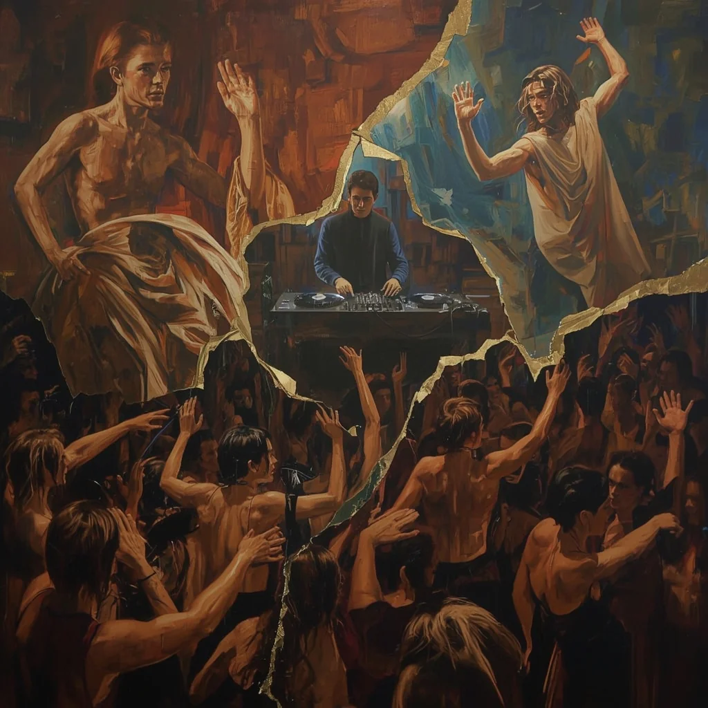 Club culture as expressionist oil on canvas picture 13 of 15