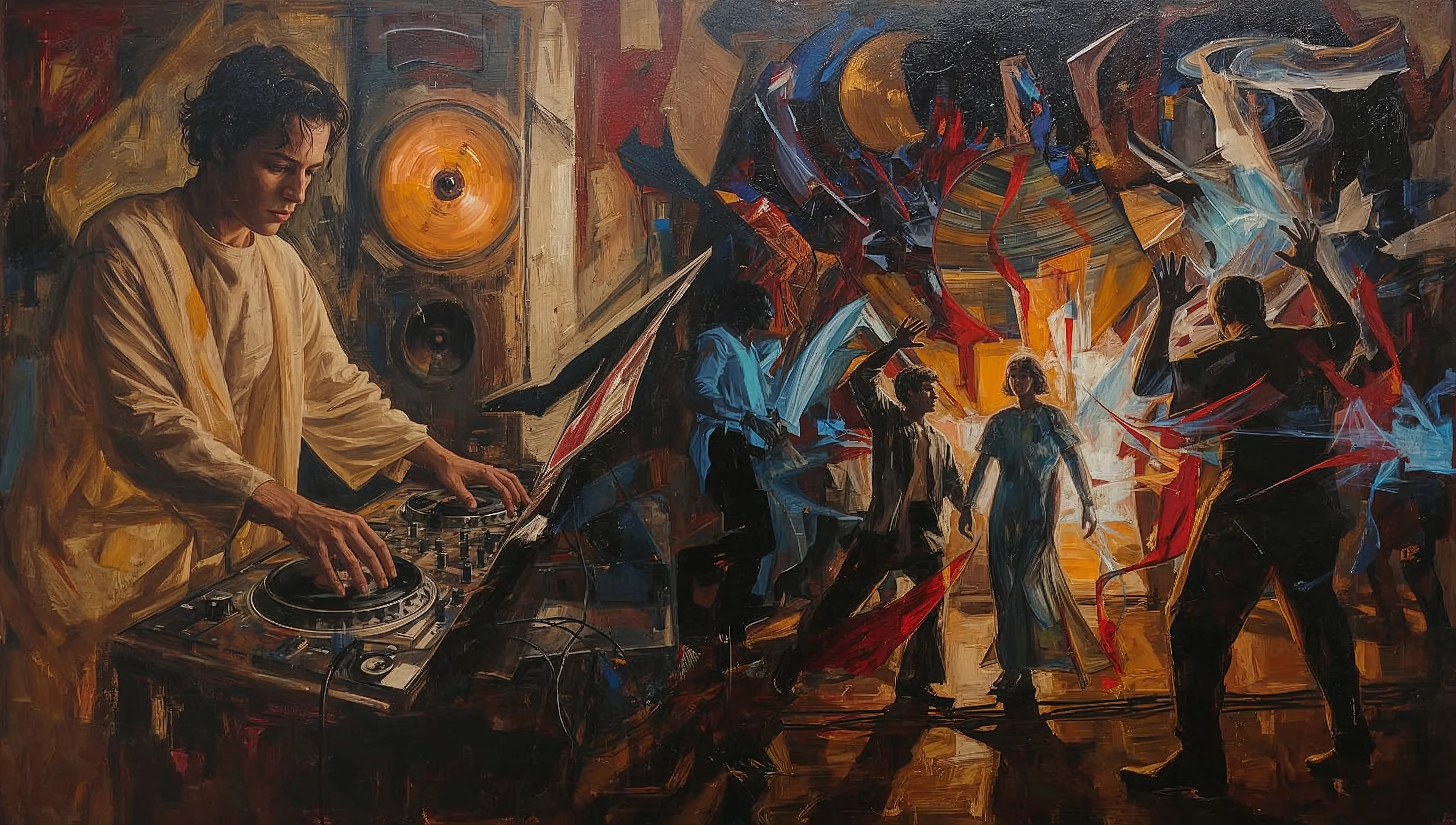 Club culture as expressionist oil on canvas picture 14 of 15