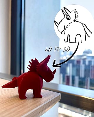 Turned my doodle into a little 3D unicorn with Meshy AI + a printer 🦄'