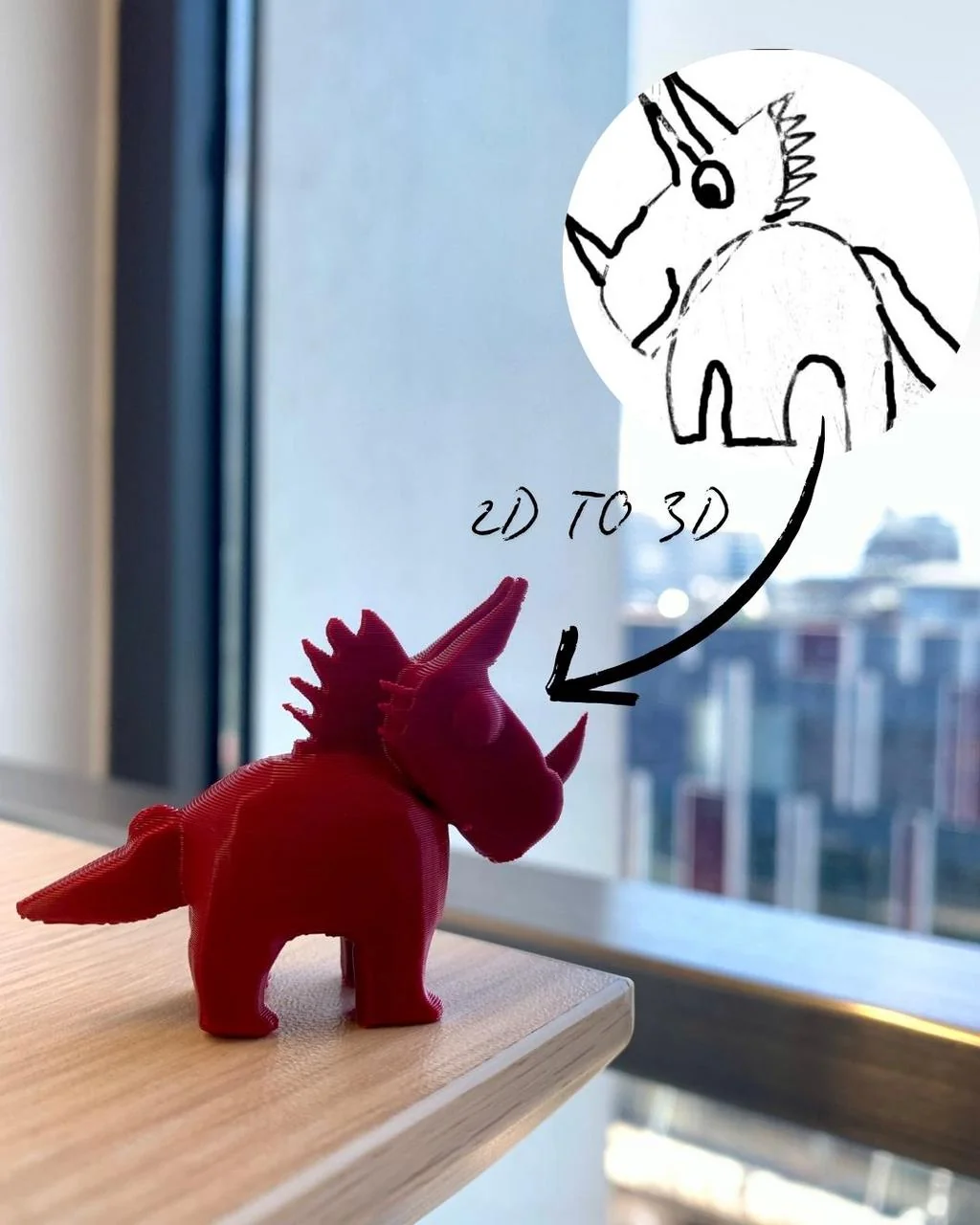Turned my doodle into a little 3D unicorn with Meshy AI + a printer 🦄 picture 1 of 1