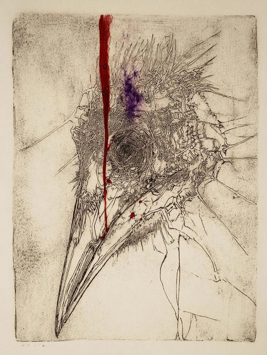 An abstract etching with light color staining picture 1 of 1