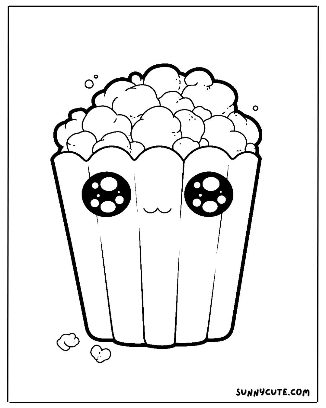 Kawaii Popcorn Coloring Pages picture 1 of 5