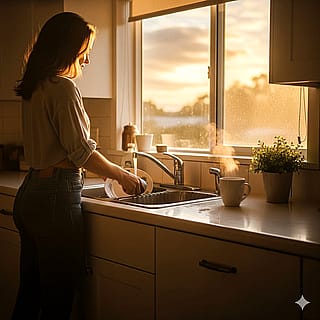 A Quiet Dusk at the Kitchen Sink'