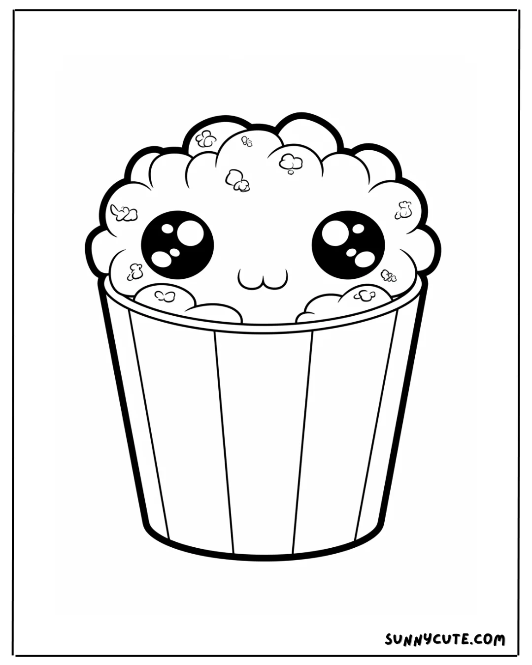 Kawaii Popcorn Coloring Pages picture 2 of 5