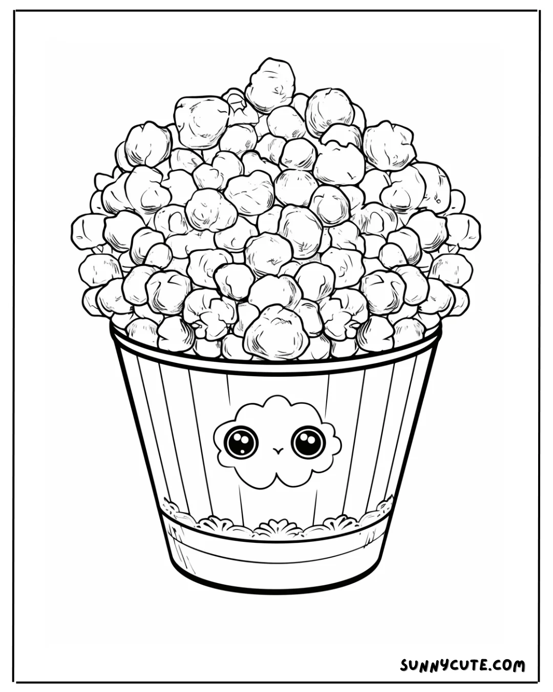 Kawaii Popcorn Coloring Pages picture 3 of 5