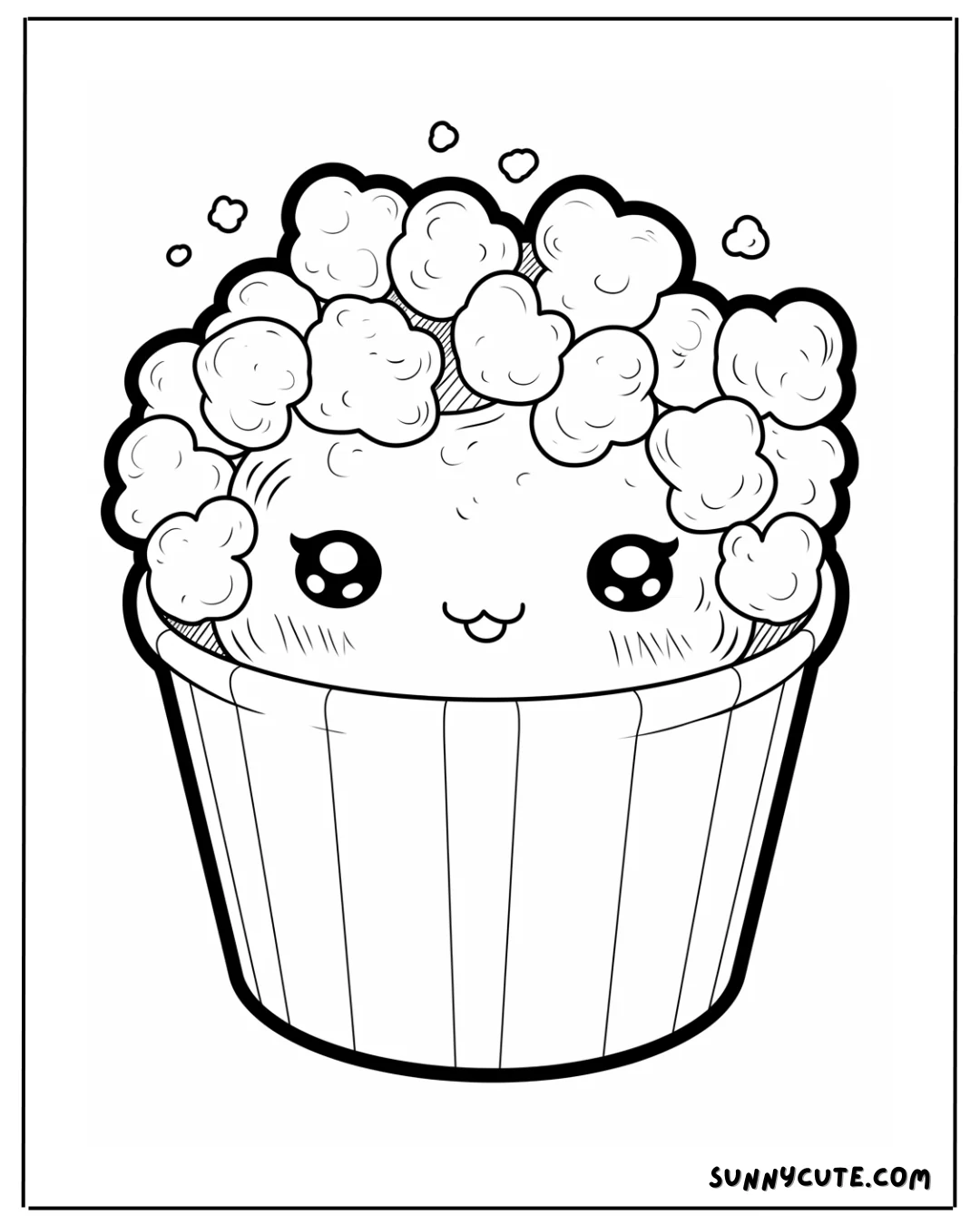 Kawaii Popcorn Coloring Pages picture 4 of 5