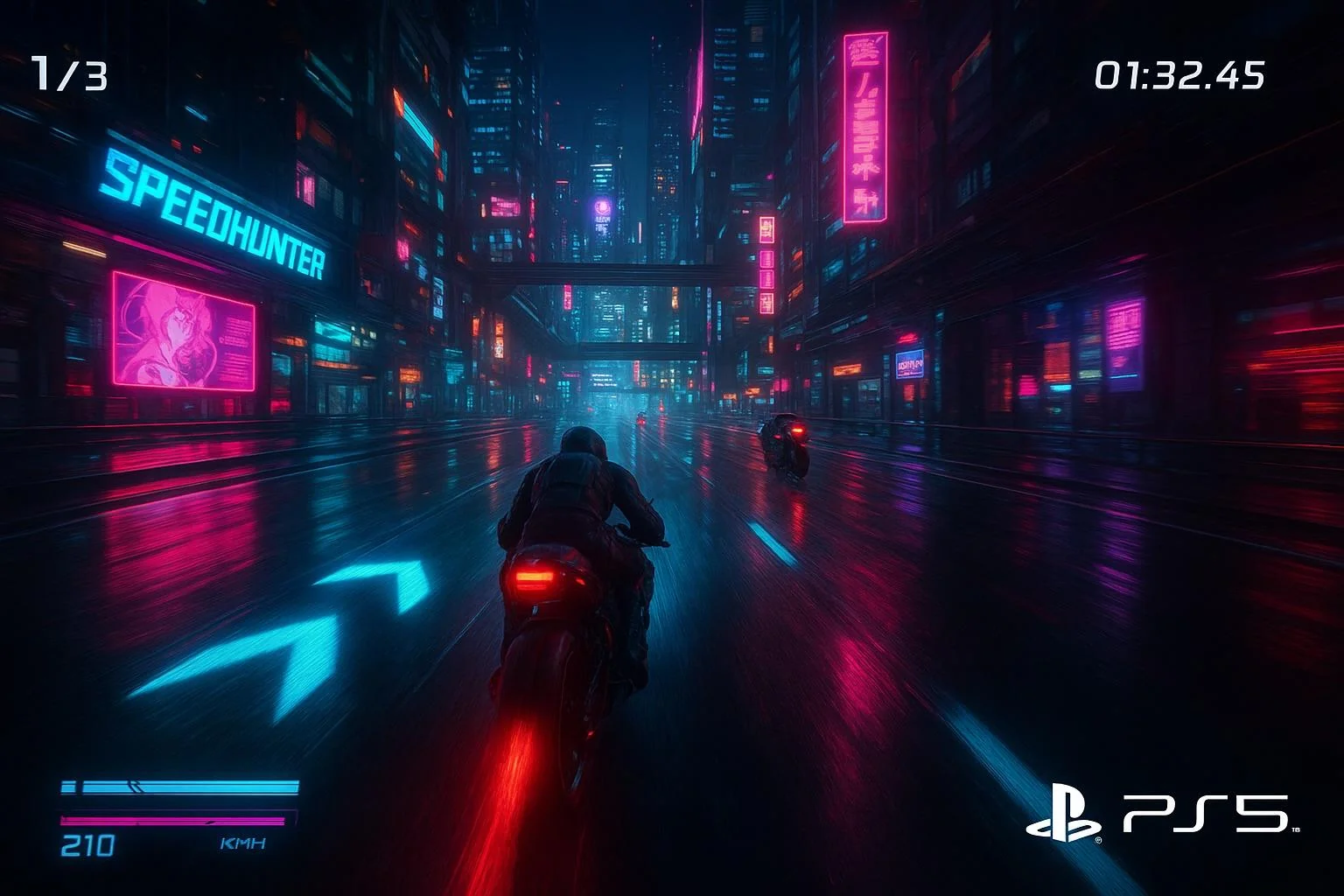 Cyberpunk motorcycle racing game picture 2 of 2