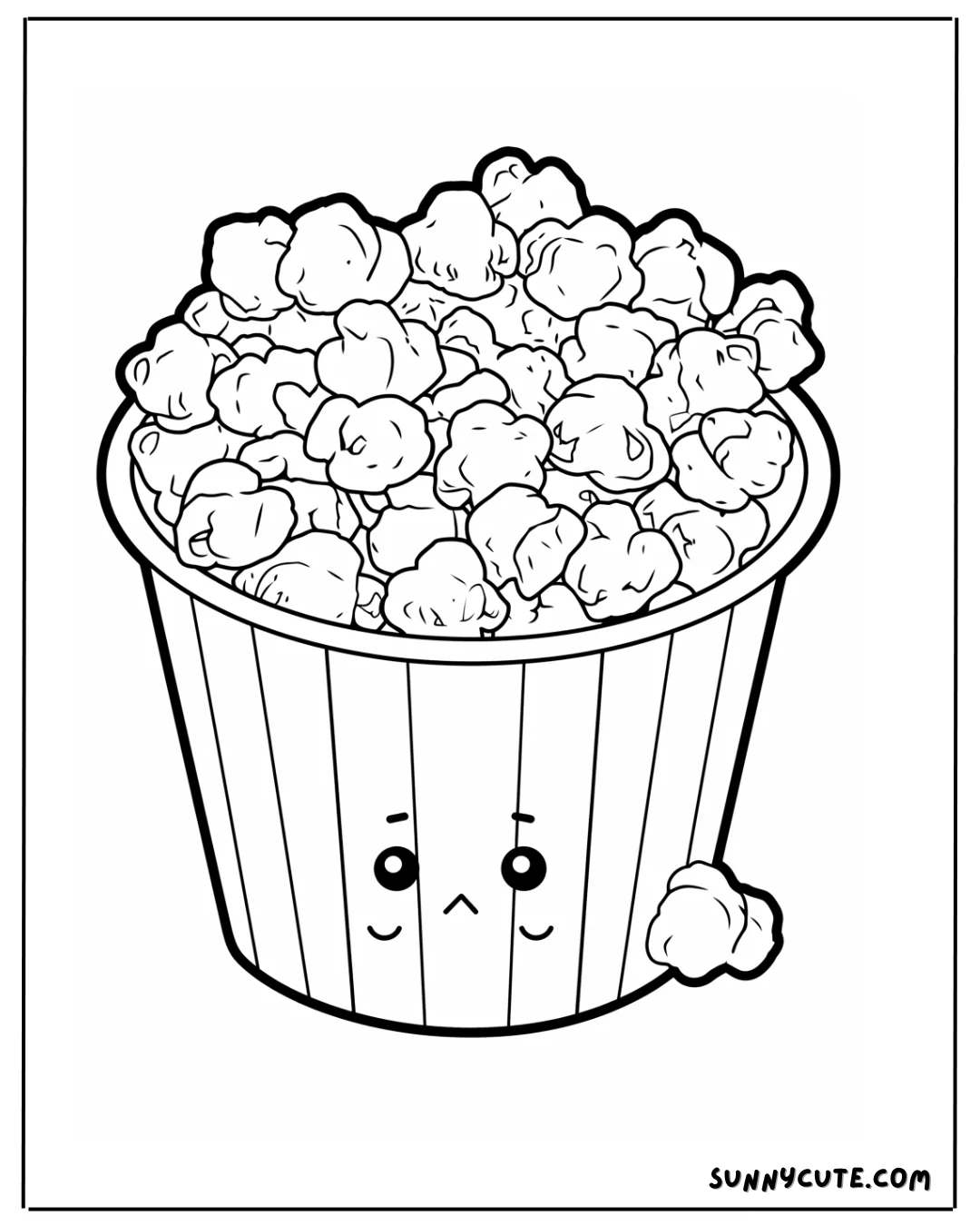 Kawaii Popcorn Coloring Pages picture 5 of 5