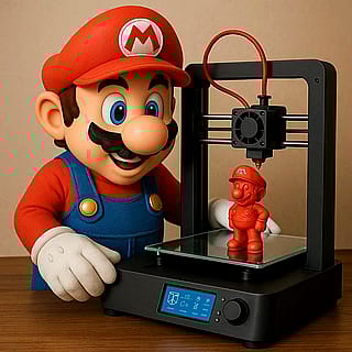 Mario does 3D printing.'