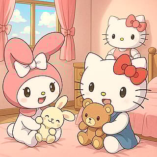 Hello Kitty and Melody'