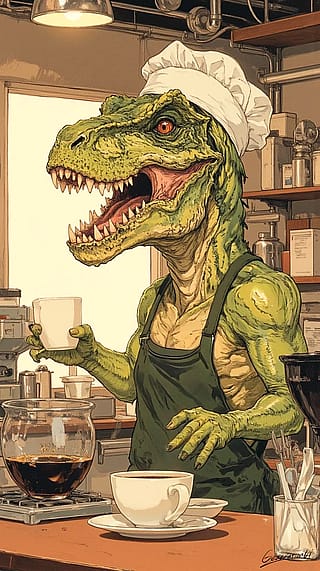 Café Time with a Jurassic Twist / Phone Wallpaper Archives'