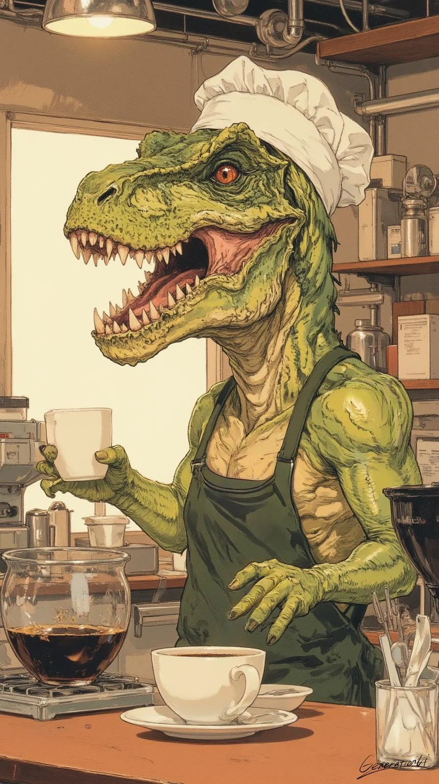 Café Time with a Jurassic Twist / Phone Wallpaper Archives picture 1 of 1