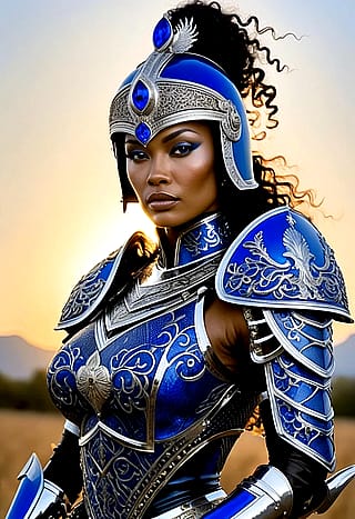 Blue and silver'