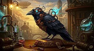 Steampunk Raven'