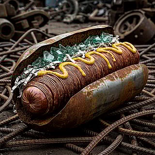 Junkyard hot dog!'