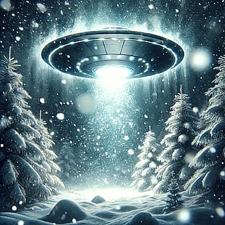 UFO in snowstorm'