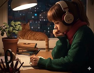 Lofi girl brought to life using Gemini'