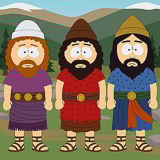 Shem, Ham, and Japheth (the three sons of Noah) in South Park'