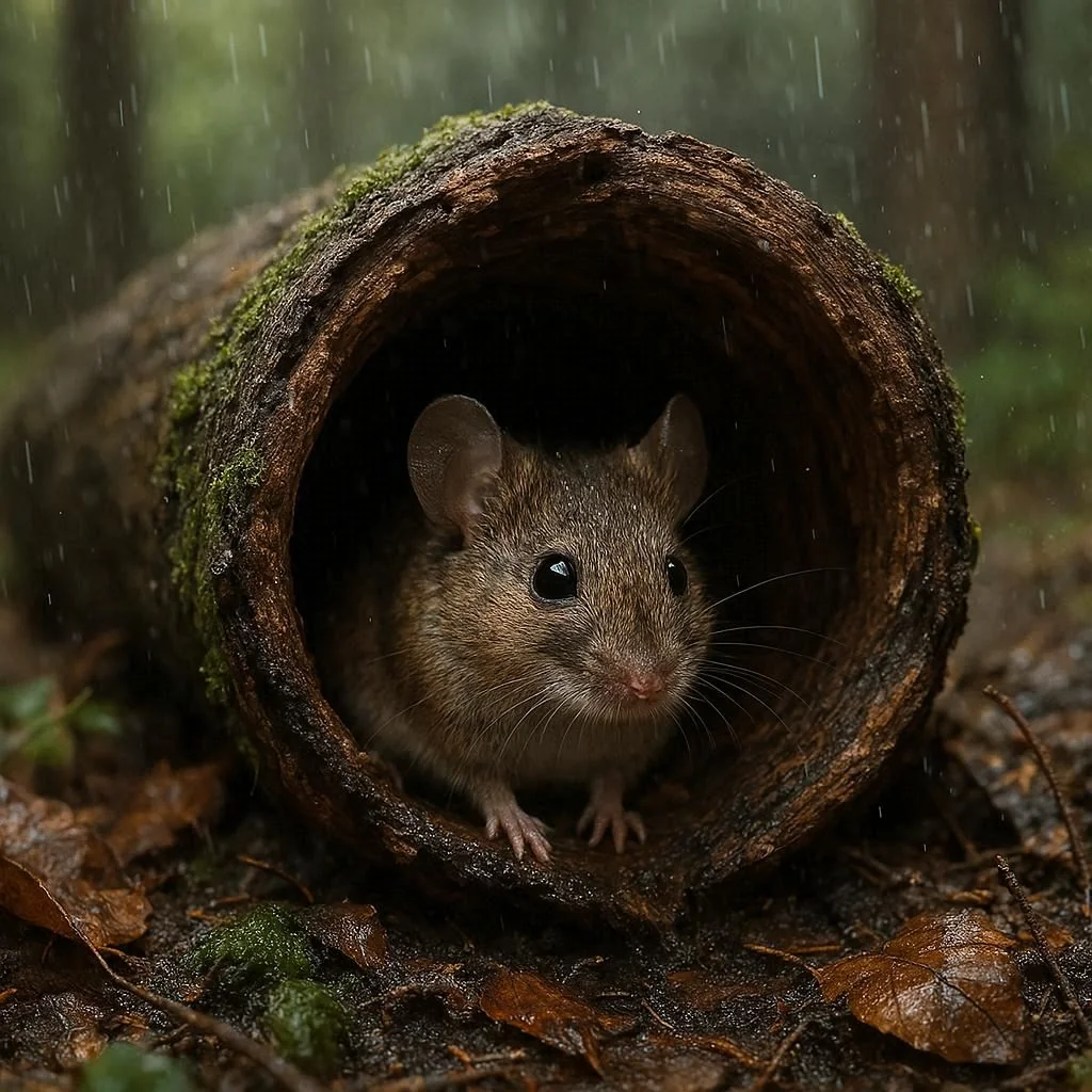Just some mice taking shelter in the rain picture 1 of 4