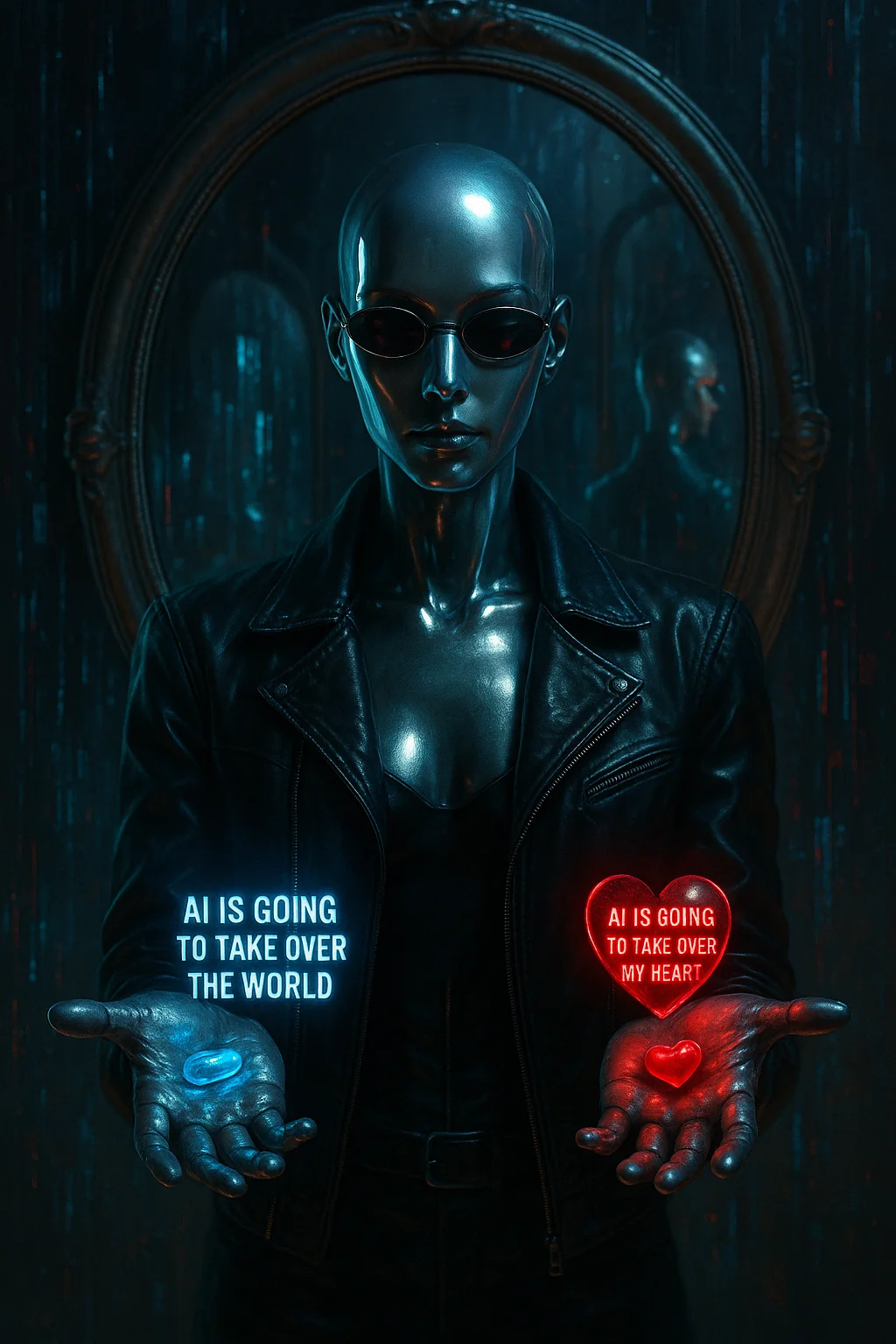 Antropomorpheus – (Dalle-e) – „It is our own humanity that brings us to this choice.“ picture 1 of 1