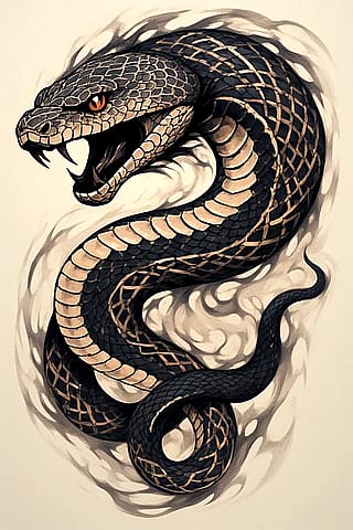 Nordic tribal tattoo ideas of Yormungaddr (the world snake).'