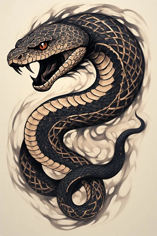 Nordic tribal tattoo ideas of Yormungaddr (the world snake). picture 1 of 8