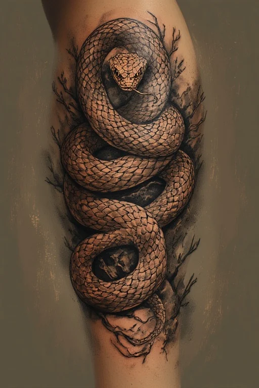 Nordic tribal tattoo ideas of Yormungaddr (the world snake). picture 4 of 8