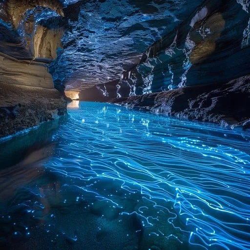 Started making a series of bioluminescent caves, ended up here. Keep swiping for caves. picture 3 of 6