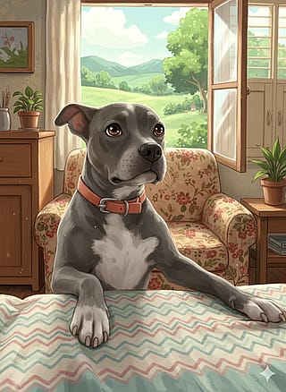 My Dog in two different art styles'