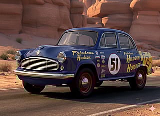 Transformed an Ambassador into the "Fabulous Hudson Hornet" using the Gemini Banana Model! (Pic Progression)'